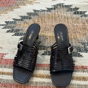 Brighton Black Textured Heels